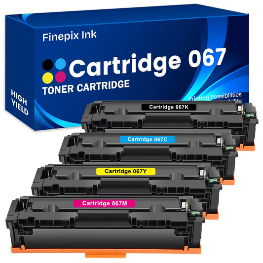 4-Pack 067 067H Toner Cartridges High Yield with Chip Compatible for Canon 067 CRG-067 imageClass LBP633Cdw LBP632Cdw LBP631Cw MF651Cw MF653Cdw MF654Cdw MF655Cdw MF656Cdw (Black Cyan Magenta Yellow)