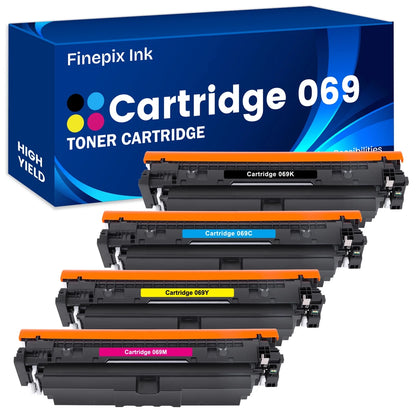 069 069H Toner Cartridges High Yield with Chip Compatible for Canon 069 CRG-069 Canon imageCLASS LBP673Cdw LBP674Cx LBP674Cdw MF752Cdw MF753Cdw MF751Cdw MF756Cx (Black Cyan Magenta Yellow, 4-Pack)