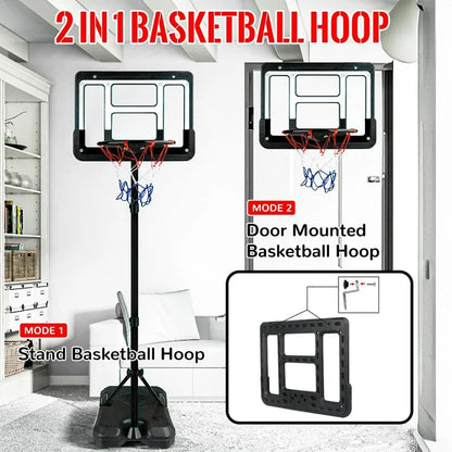 JUGAAD LIFE Kids Basketball Hoop with Stand Adjustable Height 3.5 ft-6.2 ft Indoor & Outdoor Portable Mini Toddler Basketball Goal with Ball Pump for Kids Teenagers