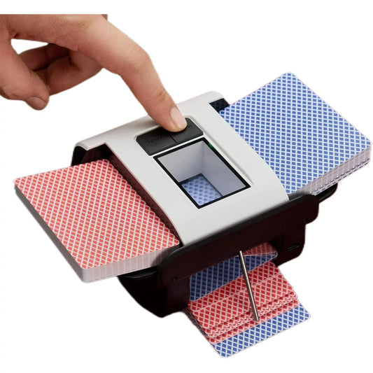 1-2 Deck Automatic Card Shuffler, Rechargeable 2000mAh Electric Card Shuffler 2 Deck for UNO, Poker, Phase 10, Skip-Bo, Texas Hold'em, Blackjack, Cards Game