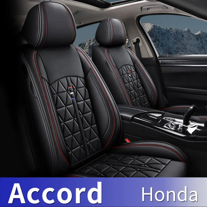 AOMSAZTO Fit Honda Accord 2007-2017 PU Leather Car Seat Cover 6-seat Full Set&nbsp;Compatible Airbag Fit For Split Back Seat Headrest