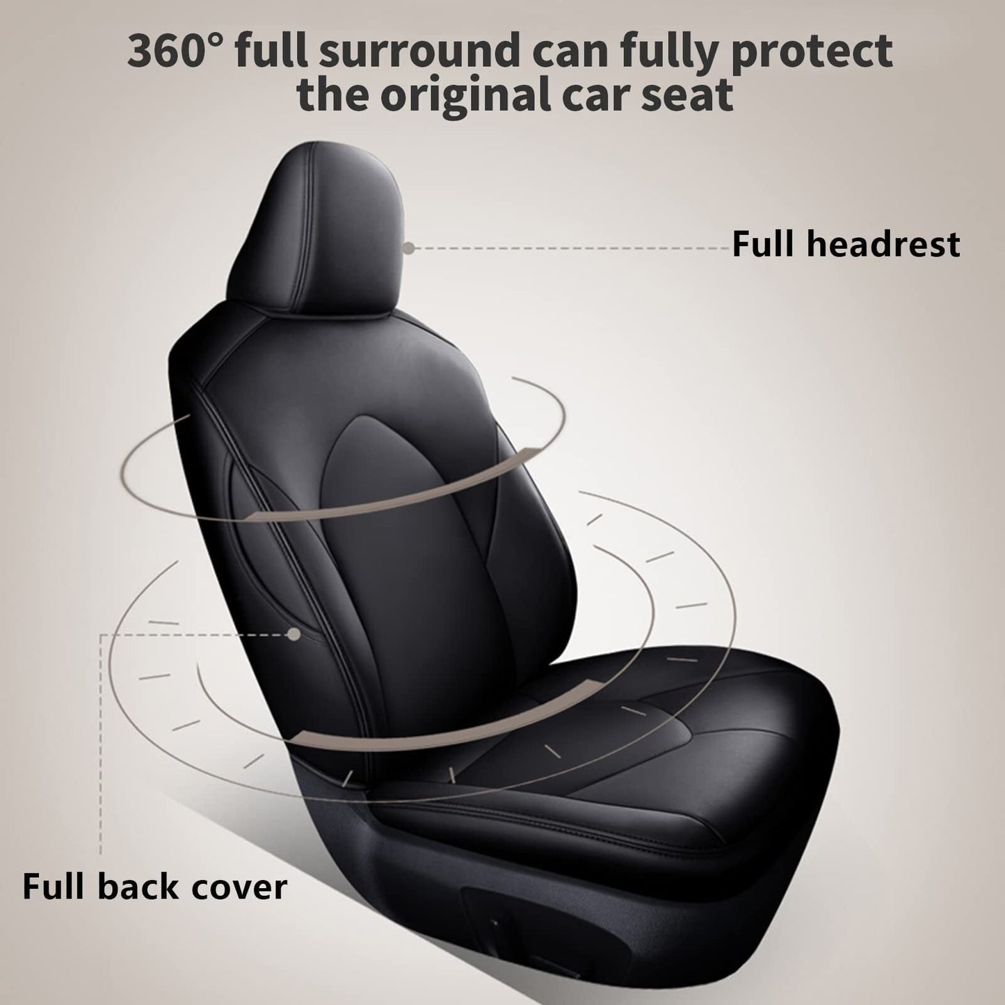 AOMSAZTO Custom Seat Covers Full Set Black For Toyota Camry Hybrid 2018-2023( LE/SE )Faux Leather Seat Protector Waterproof