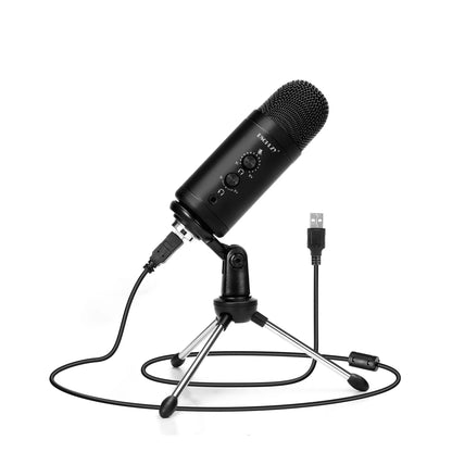 1PCS USB Condenser Podcast PC Microphone: Vocal Recording Streaming Mic Studio Professional Zero Latency Monitoring Kit for Singing Skype Gaming Voice YouTube with Tripod Stand