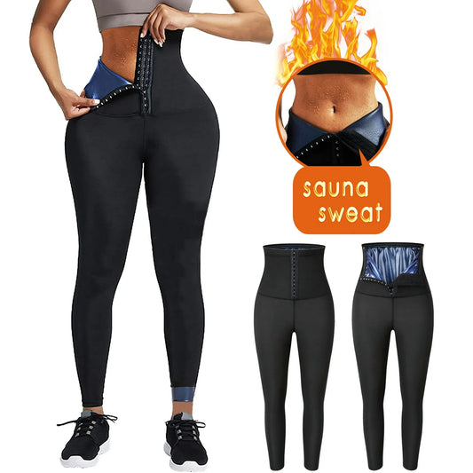 Vaslanda Thermo Sweat Sauna Pants for Women Weight Loss Neoprene Hight Waisted Leggings Workout Waist Trainer Shaper Thighs