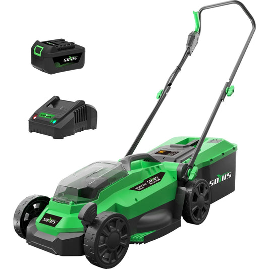 SOYUS 20V 13" Electric Lawn Mower Cordless, Lawn Mower with 5-Position Height Adjustment