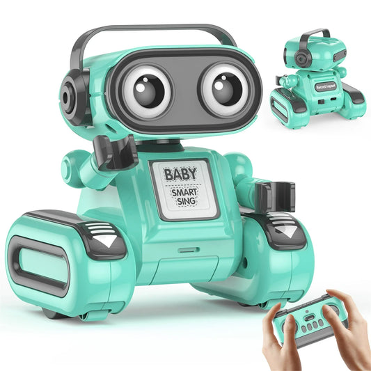 Robot Toys for Boys Girls，Remote Control Robot Toy，RC Robots for Kids with Colorful LED Eyes & Music，Rechargeable RC Robots for Kids, Smart Tank Robot Toy，Gift for Children Age 3 Years and Up - Green