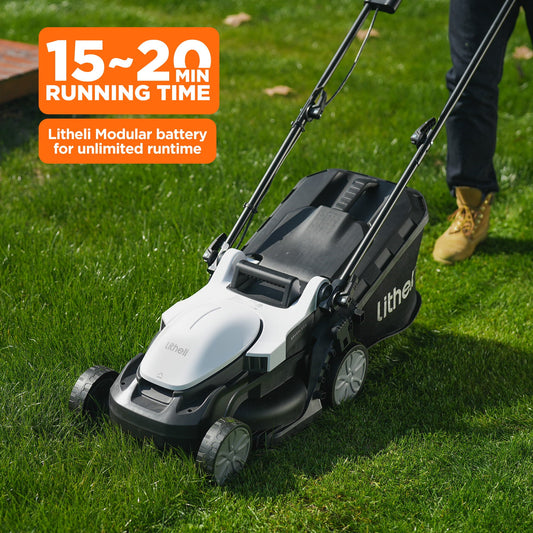 Steelite 13 Inch Cordless Lawn Mower , 20V Electric Lawn Mowers for Garden With Brushless Motor, 4.0Ah Battery Included