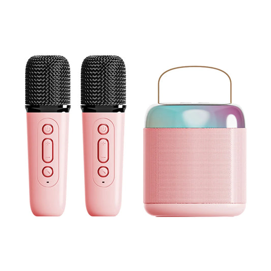 Portable Karaoke Machine, Mini Bluetooth Stereo with 2 Wireless Microphones for Kids and Adults, Boys and Girls Birthday Gifts Outdoor Party