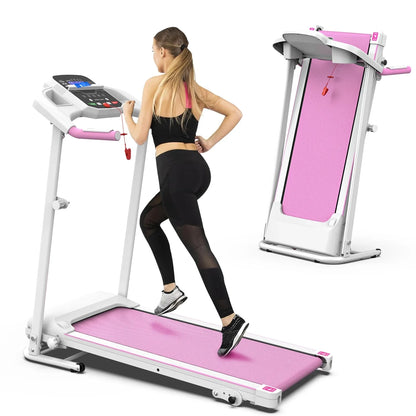 2.5HP Folding Incline Treadmill with LCD for Walking & Running - Cardio Exercise Machine - Preset and Adjustable Programs - Bluetooth Connectivity.