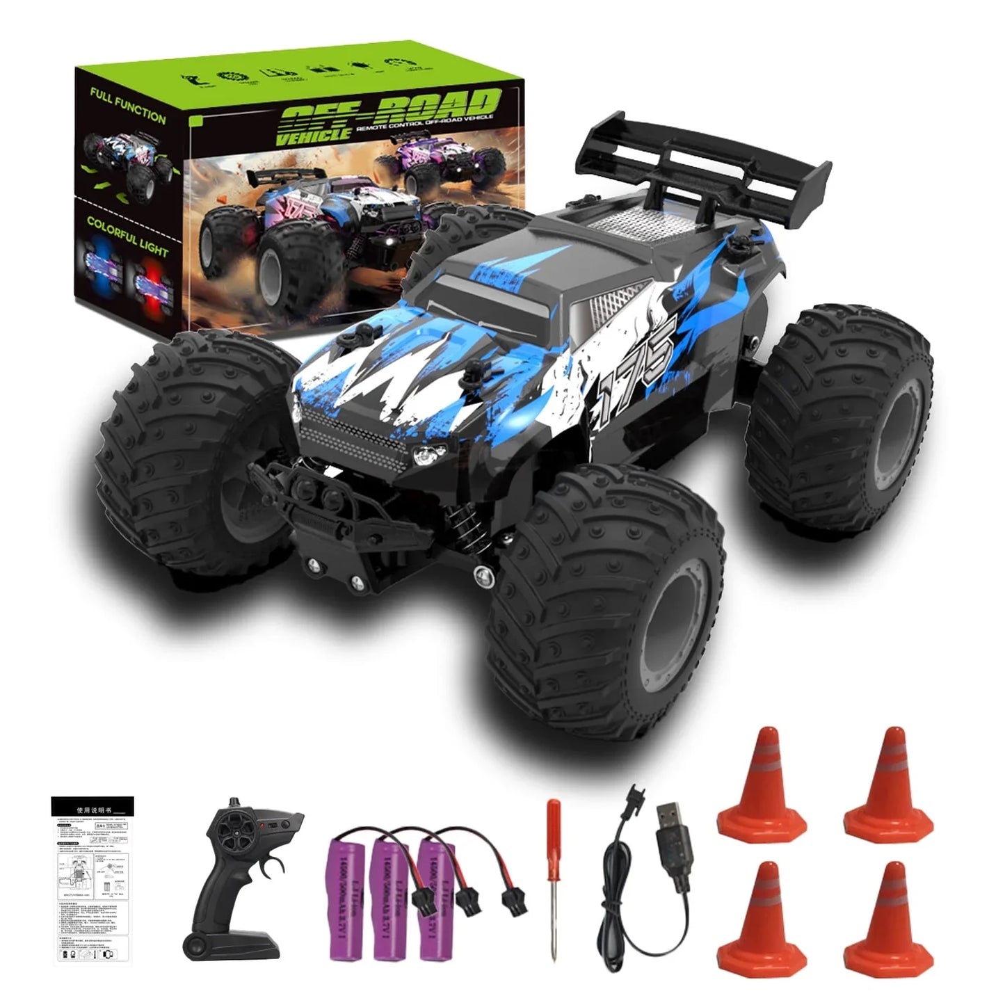 RC Truck, Remote Control Car 1:18 Scale All Terrain Rechargeable RC Cars for Kid and Adult