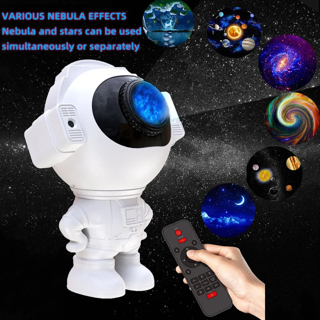 Astronaut Star Space Projector Night Light - Starry Nebula Ceiling Projection Lamp with Timer, Remote Control and 360° Adjustable, Bedroom Decor Aesthetics, Gifts for Kids and Adults