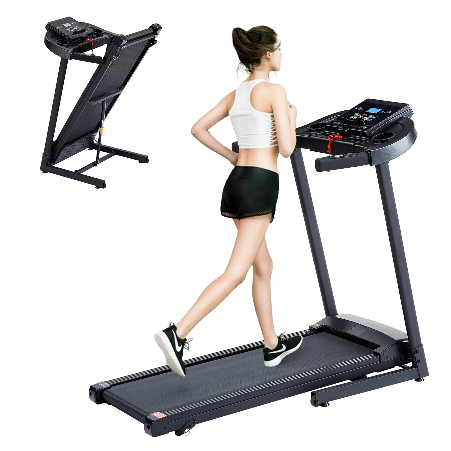 2.5 HP Hydraulic Folding treadmill with 3-speed Incline Adjustment, 12 preset Programs, 3 Countdown Modes, Heart Rate, Bluetooth For Home and Gym