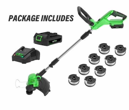 SOYUS String Trimmer, Battery Powered Lightweight Weed Grass Trimmer/Edger, Green