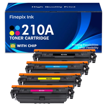 210A Toner Cartridge (With Chip) Compatible for HP 210A 210X W2100A W2100X 4301fdw 4-Pack HP Color LaserJet Pro MFP 4301fdw 4301fdn 4201dn 4201dw Printer Ink (Black Cyan Magenta Yellow)