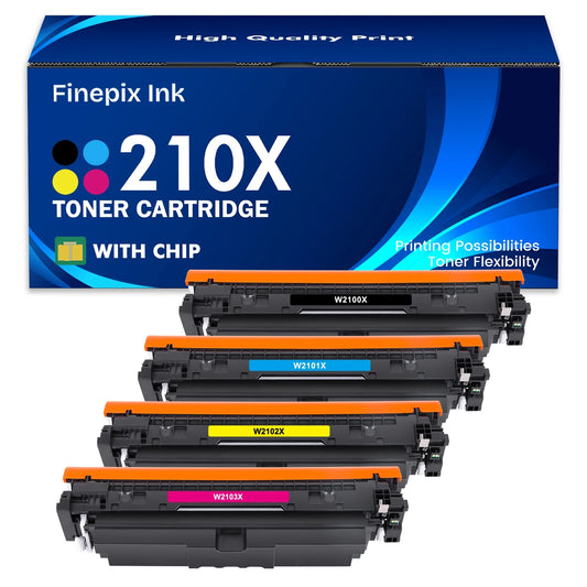 210X Laserjet Toner Cartridges High Yield (with Chip) 210A 4301fdw Compatible for HP Color laserjet Pro MFP 4301fdw 4301fdn Pro 4201dw 4201dn Series Printer 210 W2100X W2100A Ink (BK/C/M/Y 4 Pack)