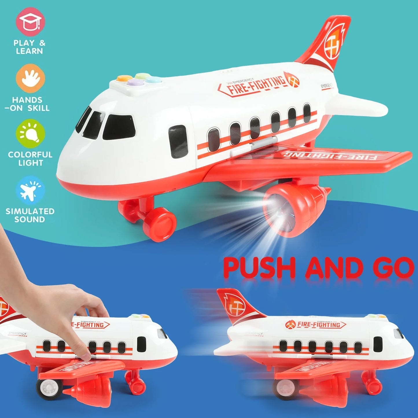 JUGAAD LIFE Airplane Toys for 3 4 5 6 7 Year Old Boys Kids Girls, Toy Planes with Light and Sound