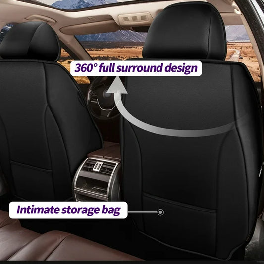 AOMSAZTO Car 5-Seat Covers Front & Rear Full Set Faux Leather Seat Cushion Protector Waterproof Black For Toyota 4Runner 2003-2023