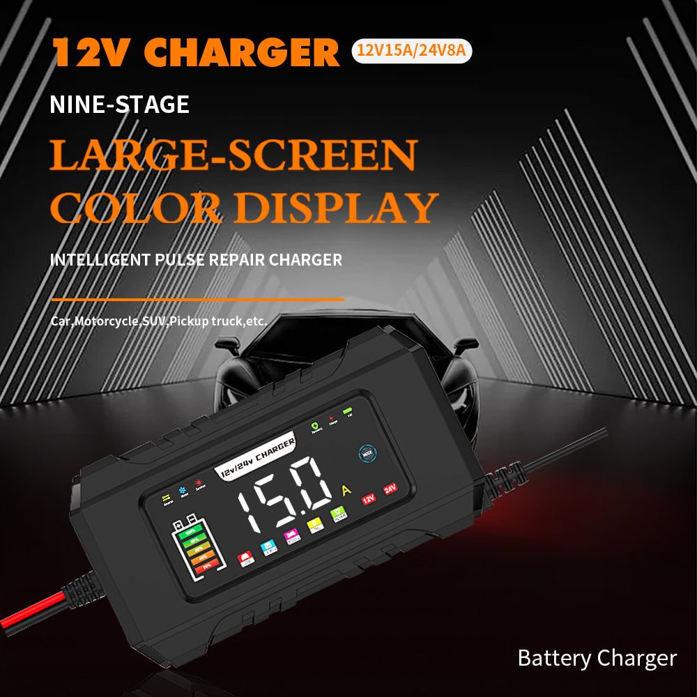 Trickle Charger, 800mA Battery Charger and Maintainer for Lead Acid and Lithium Batteries