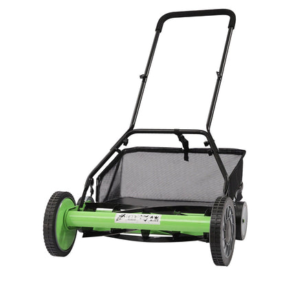 Steelite 18-Inch Manual Reel Lawn Mower,Walk-Behind Grass Catcher,4-Blade Push Lawn Mower