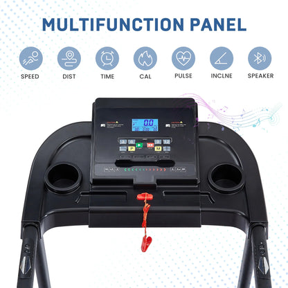 2.5 HP Hydraulic Folding treadmill with 3-speed Incline Adjustment, 12 preset Programs, 3 Countdown Modes, Heart Rate, Bluetooth For Home and Gym