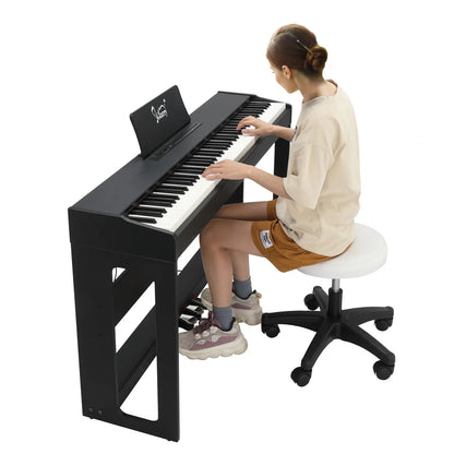 Glarry 88 Keys Full Weighted Keyboards Digital Piano with Furniture Stand, Black