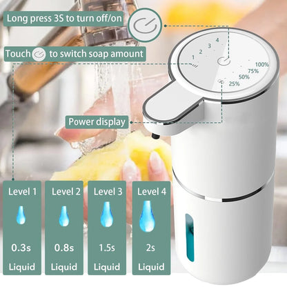 BN-LINK Automatic Liquid Soap Dispenser, 380ML USB Rechargeable Touchless Dispenser Electric Wall Mounted 4 levels Adjustable Liquid Soap Dispenser Pump for Bathroom Kitchen Dish Soap