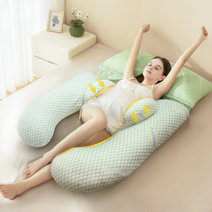 AMTPM Pregnancy Pillow with Ergonomic Design for Relieving Your Pains and Improving Sleeping Quality, Pregnant Women Must Haves with Removable Cover