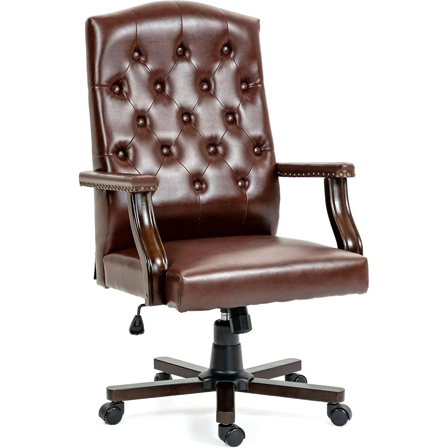 Homhum Executive High Back Office Desk Chair, Adjustable Seat, Brown