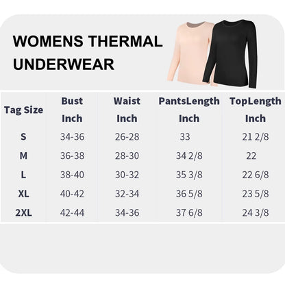 MISS MOLY Womens Thermal Underwear Sets Scoop Neck Shirt Tummy Slimming Shapewear Long Sleeve Baselayer