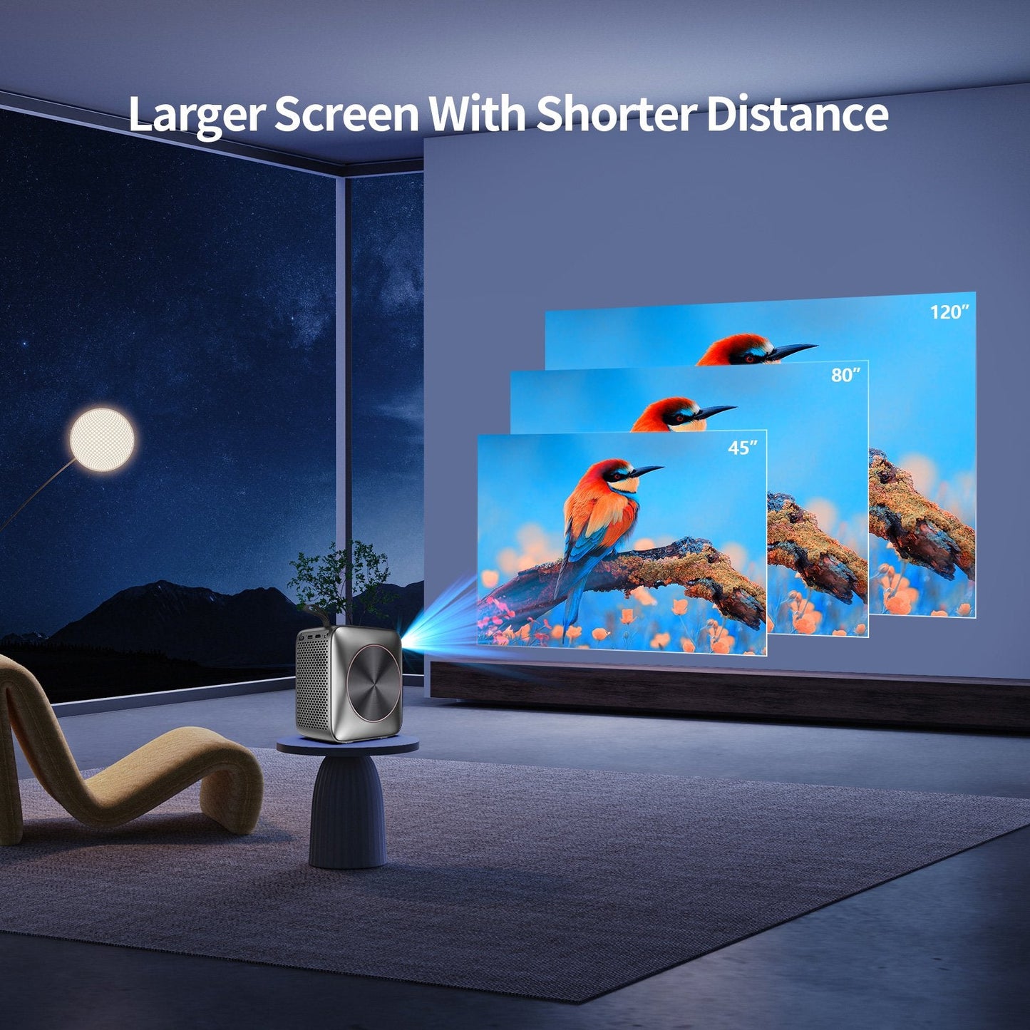 Vasoun Portable Mini Projector with Wifi/Speaker Projectors for Outdoor Movies Home Theater