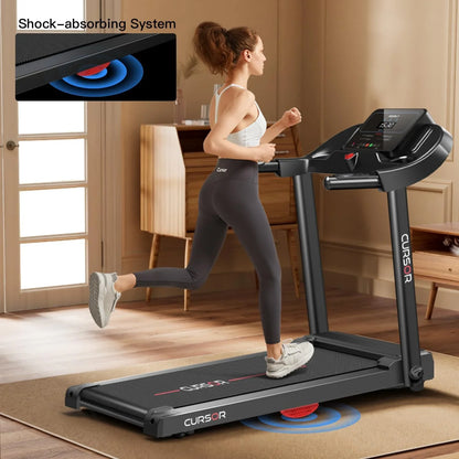 2.5HP Folding Treadmill Portable Running Walking Compact Exercise Machine with 12 Preset Program, LED Display, Easy Assembly for Home