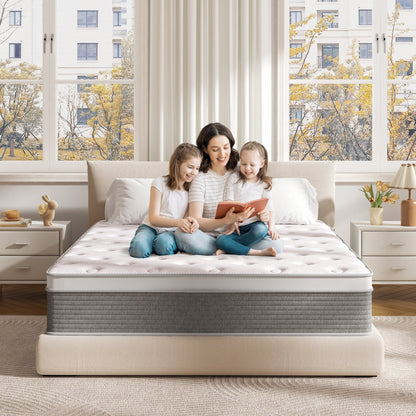 XLOLEHM 12" Queen Size Mattress, Memory Foam & Innerspring Mattress in a Box, Medium Comfort,Adult