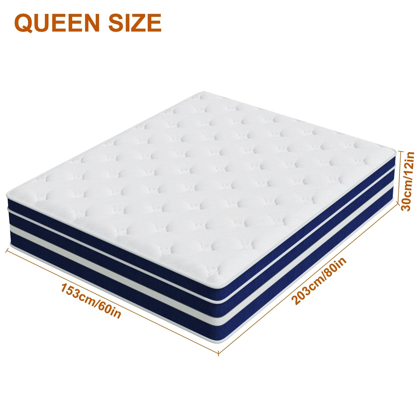 XLOLEHM Queen Mattress, 12 inch Memory Foam and Innerspring Hybrid Mattress in a Box, Medium Adult