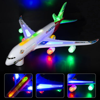 JUGAAD LIFE Airplane Toys for Kids, Bump and Go Action, Toddler Toy Plane with LED Flashing Lights and Music for Boys & Girls 3 -12 Years Old