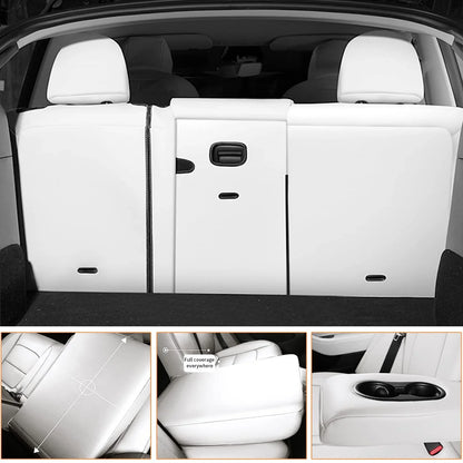 AOMSAZTO Custom Fit Model 3 Car Seat Covers For Tesla 3 2016-2023 Full Set Waterproof White