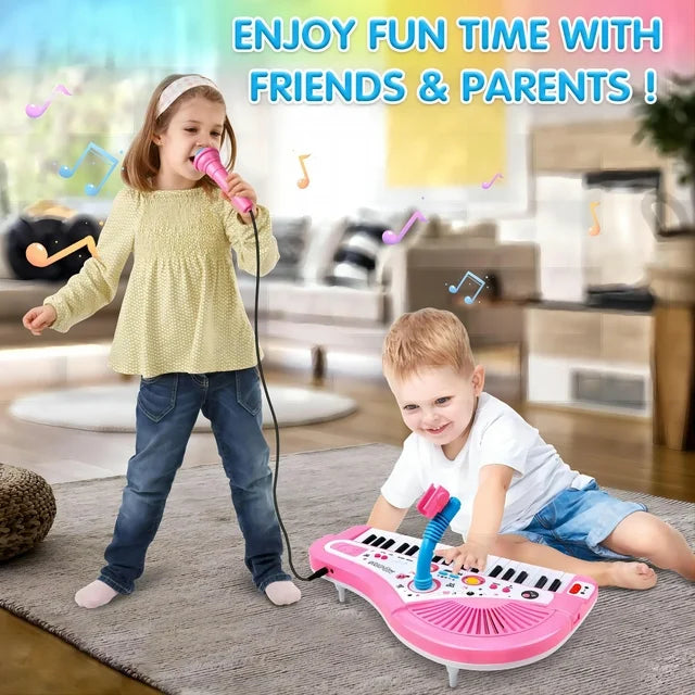 JUGAAD LIFE Piano for Kids 37 Keys Piano Toys for Girl Toddlers with Built-in Microphone & Music Modes Best Birthday Gifts for 1 2 3 4 5 Year Old Girls Educational Keyboard Musical Instrument Toys