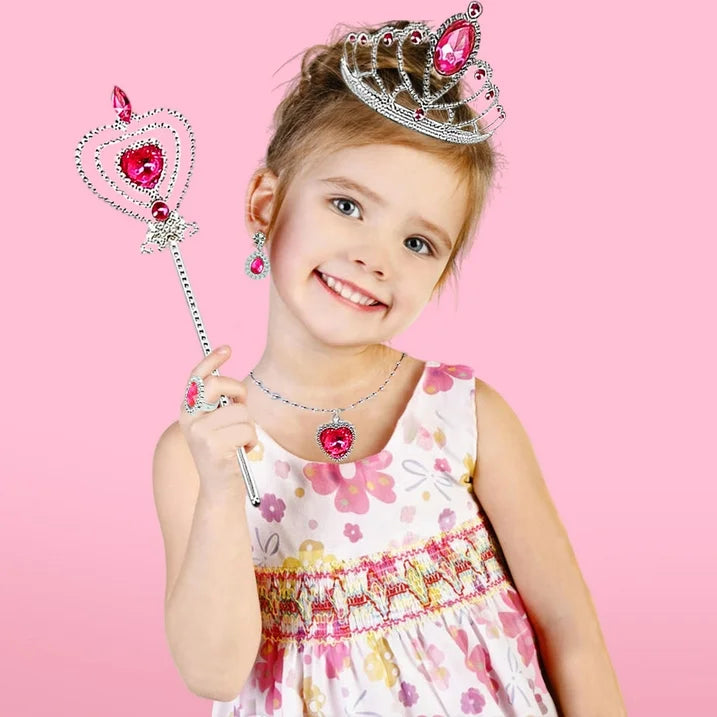 JUGAAD LIFE Princess Toys, Princess Dress up for Girls, Jewelry, Crown and Shoes, Princess Pretend Play Toy Gift For 3 4 5 6 7 Year Old Girls