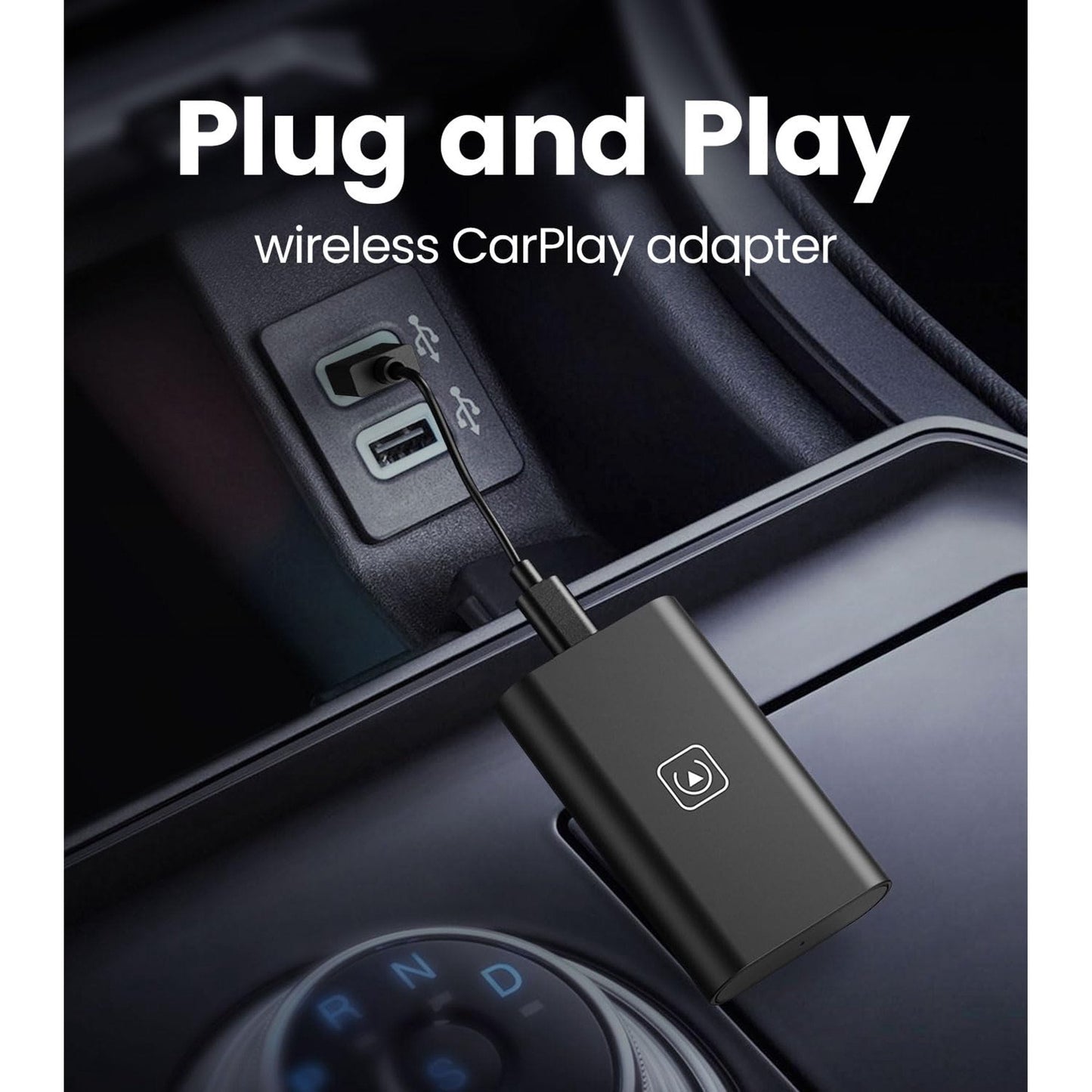 Apple CarPlay Wireless Adapter, 2024 Car Play Wireless Adapter for iPhone, for 2016 and Later Cars with OEM Wired CarPlay