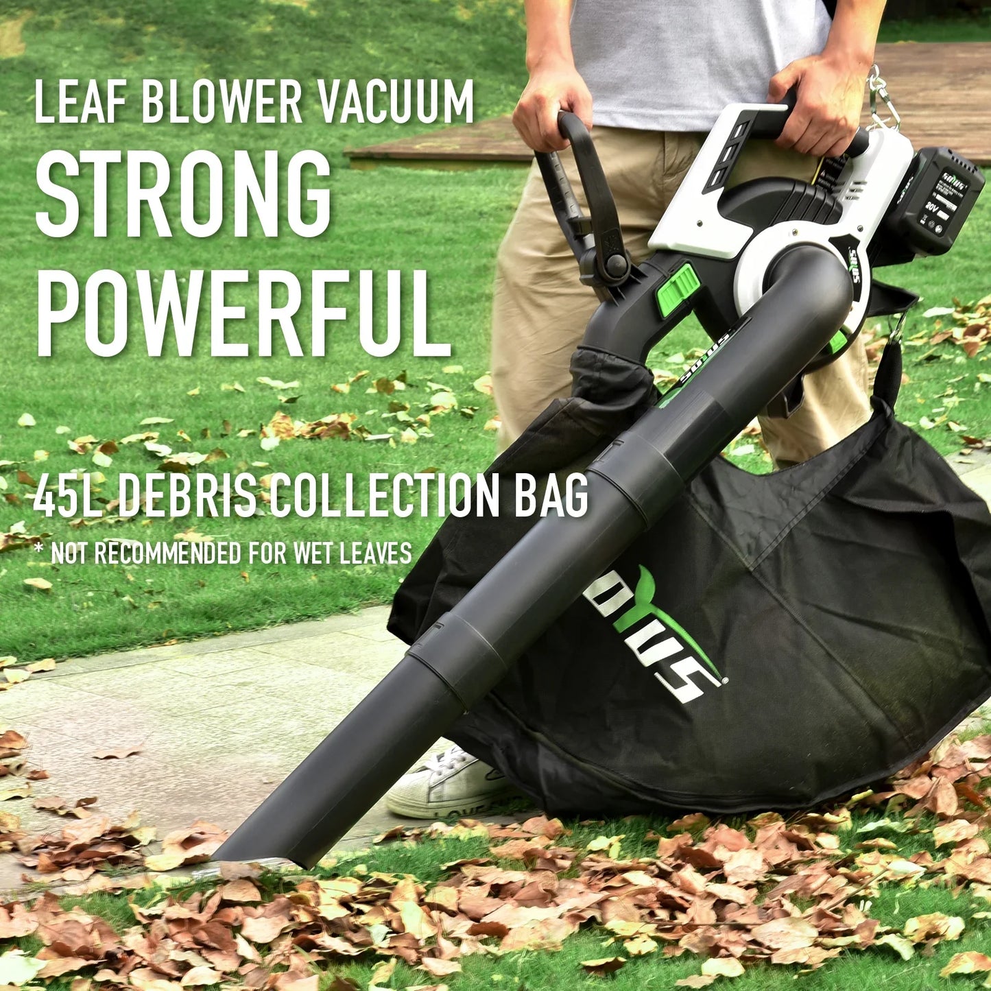 SOYUS 40V Cordless Leaf Blower, Leaf Vacuum, Mulcher with 2x4.0Ah Batteries and Faster Charger