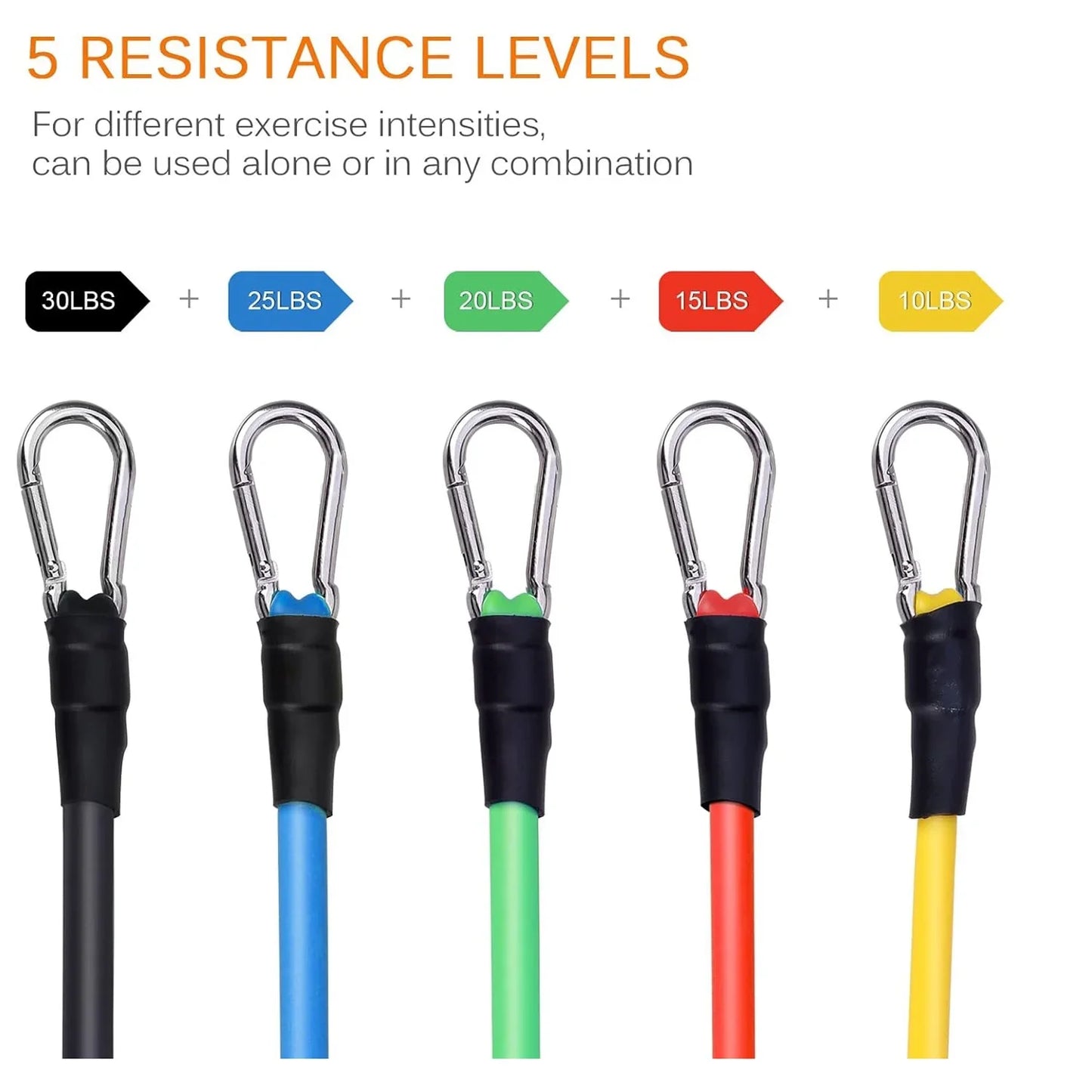 BN-LINK 100Lbs Resistance Bands Set for Working Out, Workout Bands for Men and Women, Simple Exercising Bands Set for Strength Training Equipment at Home.