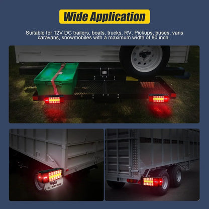 EXERAUO Boat Trailer Lights Led Submersible Kit, Super Bright Trailer Lights, Stop Turn License Light, DOT Approval fit For 12V Trailer Boat Truck RV Snowmobile