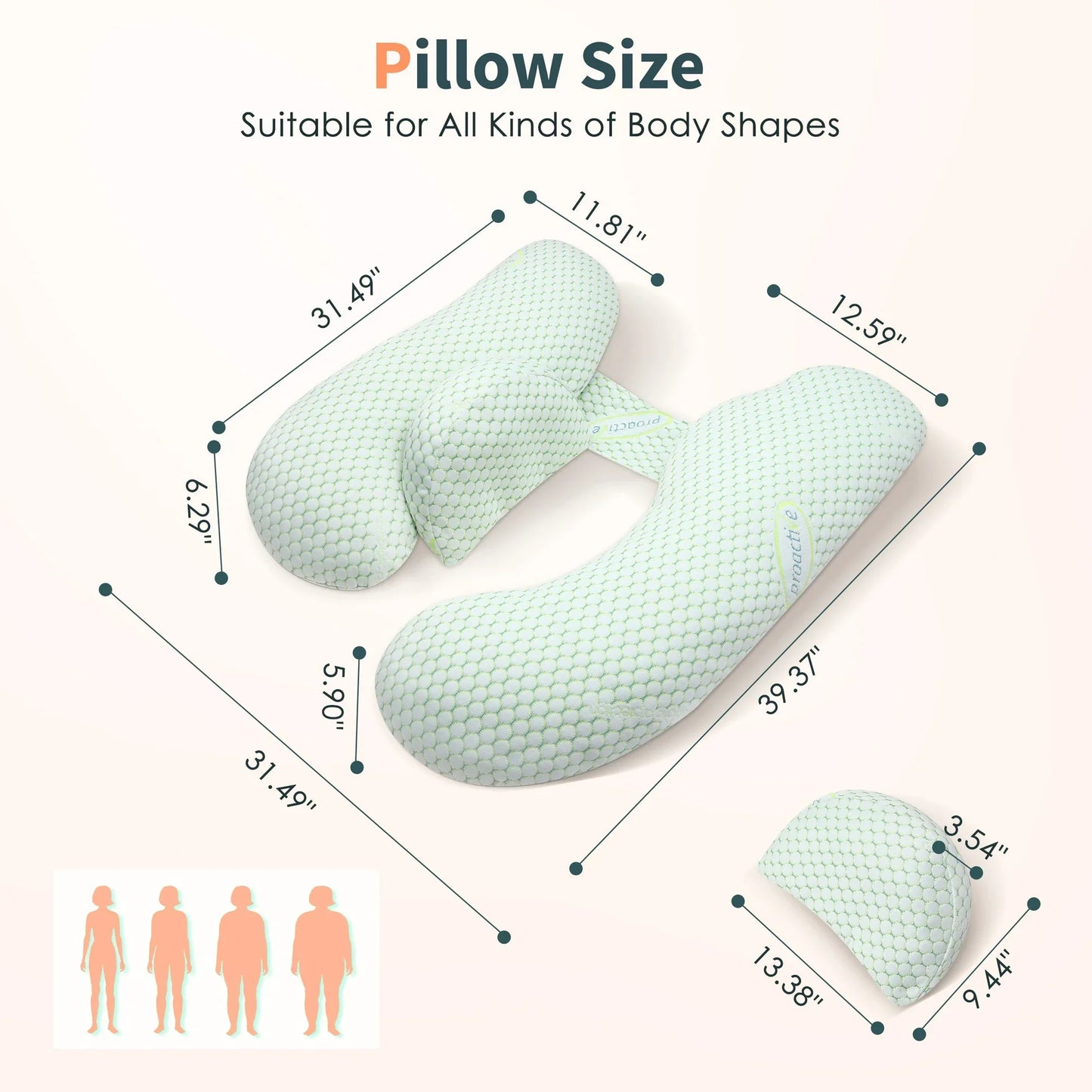 AMTPM Pregnancy Pillow with Ergonomic Design for Relieving Your Pains and Improving Sleeping Quality, Pregnant Women Must Haves with Removable Cover