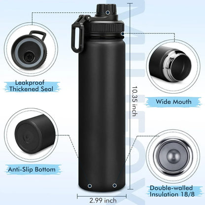 BN-LINK 25oz Insulated Sports Water Bottle, Double Wall Vacuum & Stainless Steel, Leak Proof & BPA-Free, Keeps Cold and