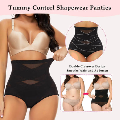 VASLANDA 2 Packs Women Butt Lifter Shapewear Hi-Waist Double Tummy Control Panty fajas Waist Trainer Body Shaper