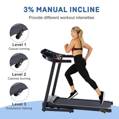 2.5 HP Hydraulic Folding treadmill with 3-speed Incline Adjustment, 12 preset Programs, 3 Countdown Modes, Heart Rate, Bluetooth For Home and Gym