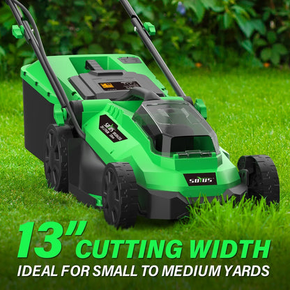 SOYUS 20V 13" Electric Lawn Mower Cordless, Lawn Mower with 5-Position Height Adjustment