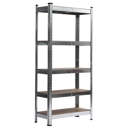 FCH 5 Tier Heavy Duty Steel Shelving Unit, 11.8"W x 29.5"D x 59"H Garage Storage Rack Silver