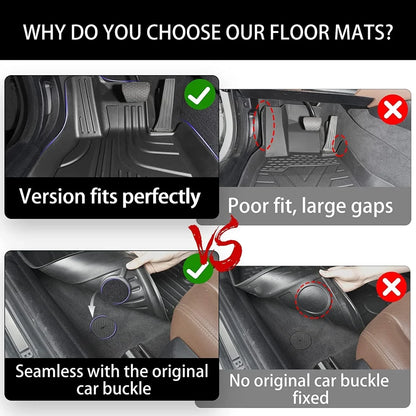 AOMSAZTO Car Floor Mats for Cadillac CT5 2020-2024 All Weather TPE Rubber Floor Liners Carpets