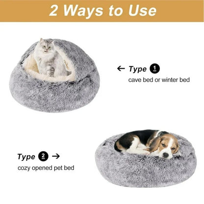 Reyox Dog Deds for Small Dogs Cats,Washable Covered Dog Bed,Puppy Calming Donut Dog Cat Beds, 24" x 24"