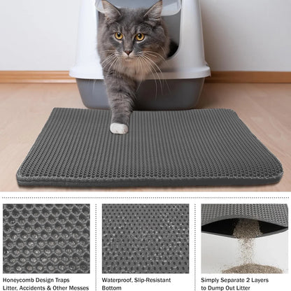 BN-LINK 17" x 23" Cat Litter Mat Trapping Match, Honeycomb Double Layer Design, Urine-Proof and Water Proof, Scatter Control, Easier to Clean & Washable(Gray) (5.0) 5 stars out of 1 review